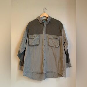 Master Sportsman shooting shirt green Colorblock Long Sleeve Button Down Shirt